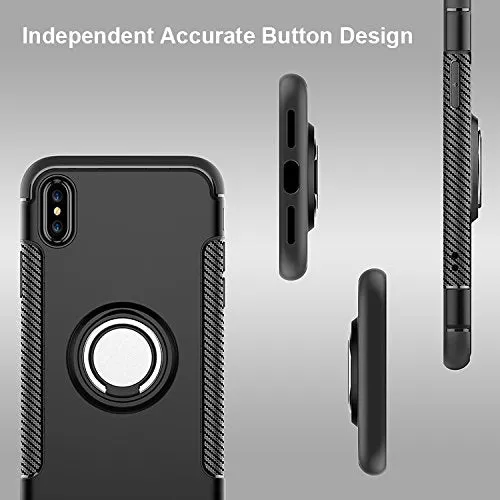 iPhone X Case Ring Holder Kickstand Function 360 Degree Rotating Ring Holder Grip Case TPU