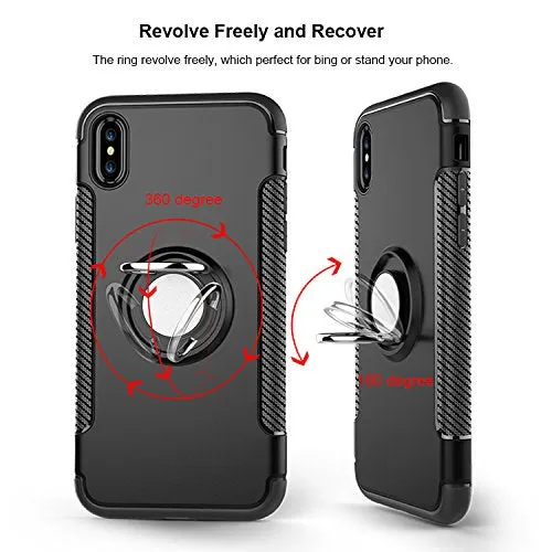 iPhone X Case Ring Holder Kickstand Function 360 Degree Rotating Ring Holder Grip Case TPU