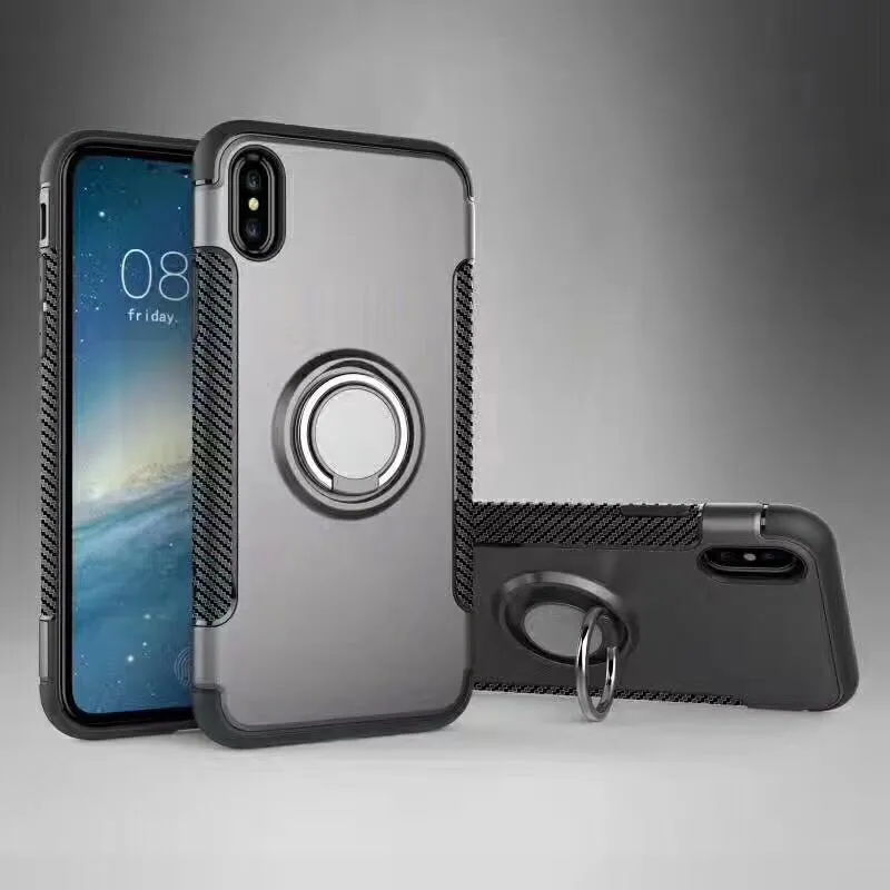 iPhone X Case Ring Holder Kickstand Function 360 Degree Rotating Ring Holder Grip Case TPU