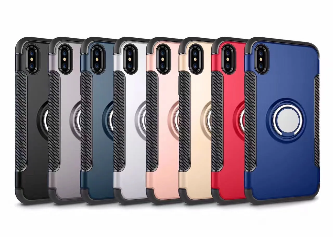 iPhone X Case Ring Holder Kickstand Function 360 Degree Rotating Ring Holder Grip Case TPU