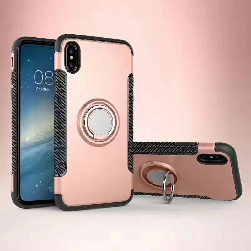 iPhone X Case Ring Holder Kickstand Function 360 Degree Rotating Ring Holder Grip Case TPU