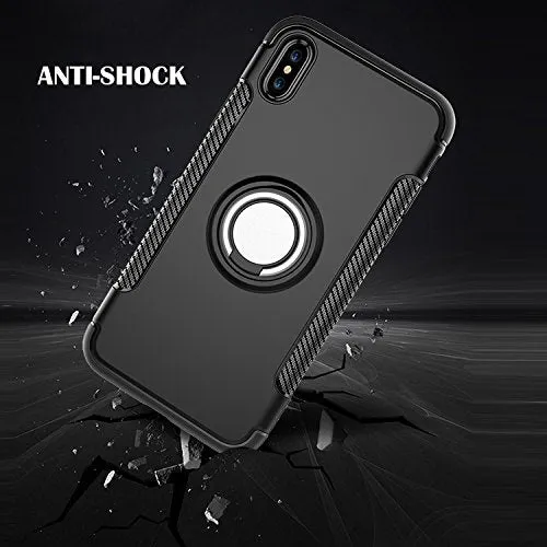 iPhone X Case Ring Holder Kickstand Function 360 Degree Rotating Ring Holder Grip Case TPU