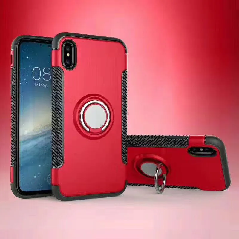 iPhone X Case Ring Holder Kickstand Function 360 Degree Rotating Ring Holder Grip Case TPU