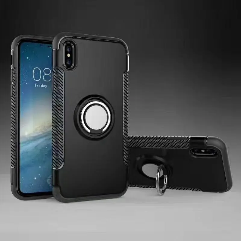 iPhone X Case Ring Holder Kickstand Function 360 Degree Rotating Ring Holder Grip Case TPU