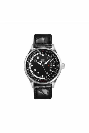 iwc pilot worldtimer stainless steel 45mm men's watch