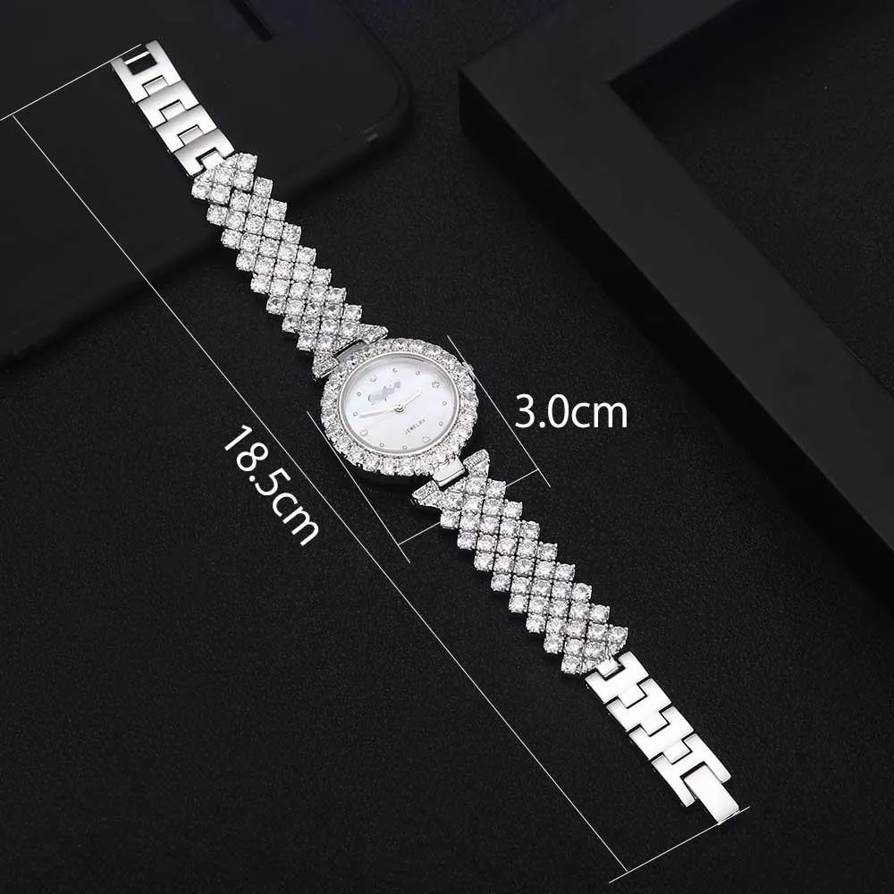 Jankelly Good Qualtiy AAA Zircon Elements Leaf Austrian Crystal Bracelet Watch for Wedding Party Fashion Jewelry 2018 HOT