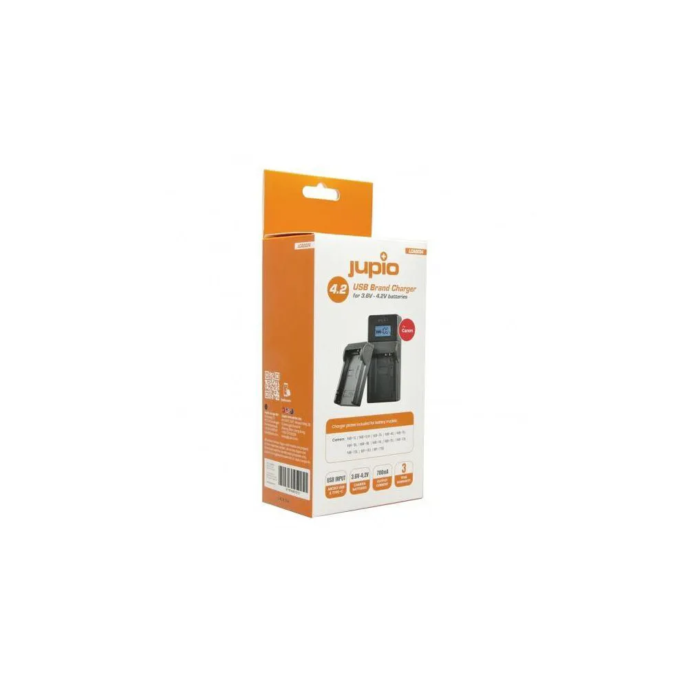 Jupio USB Brand Charger Kit For Canon 3.6V-4.2V Batteries