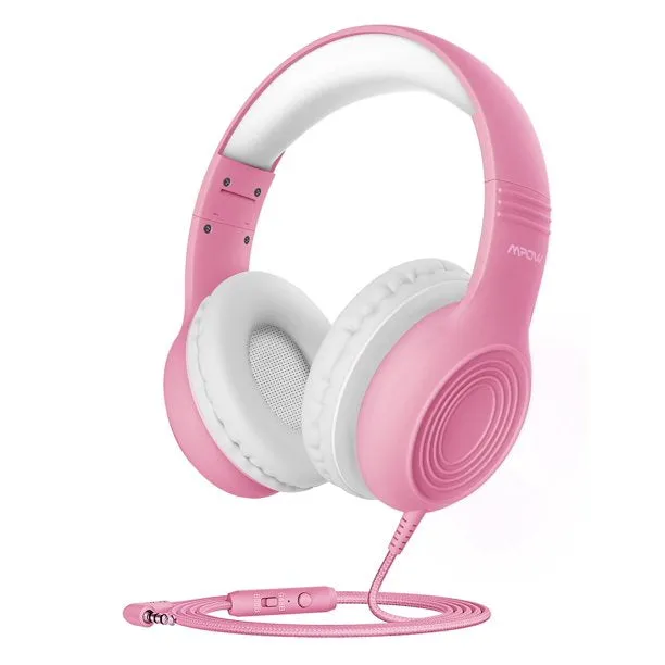 Kids Headphones for School Home Tablet Travel, Sharing Sounds Function, Foldable Wired Kids Headphones with Microphone