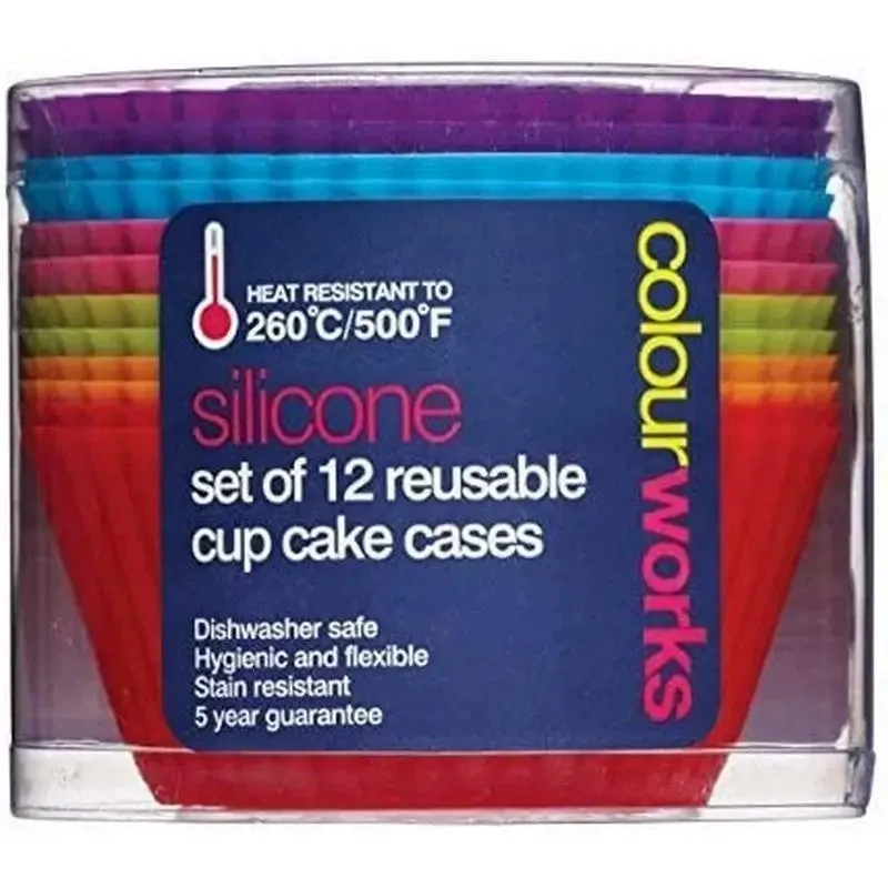 Kitchen Craft Colour Works Silicone Cupcake Cases 7cm - 12 Pack