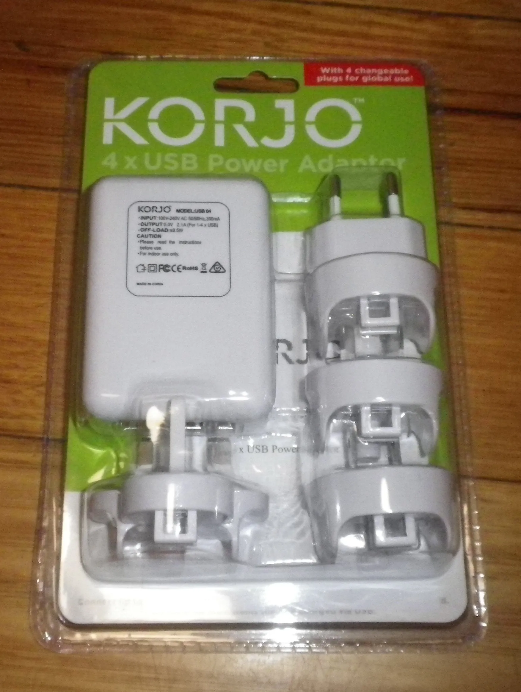 Korjo 4 Port International USB Adaptor / Charger Kit - Part # USB04