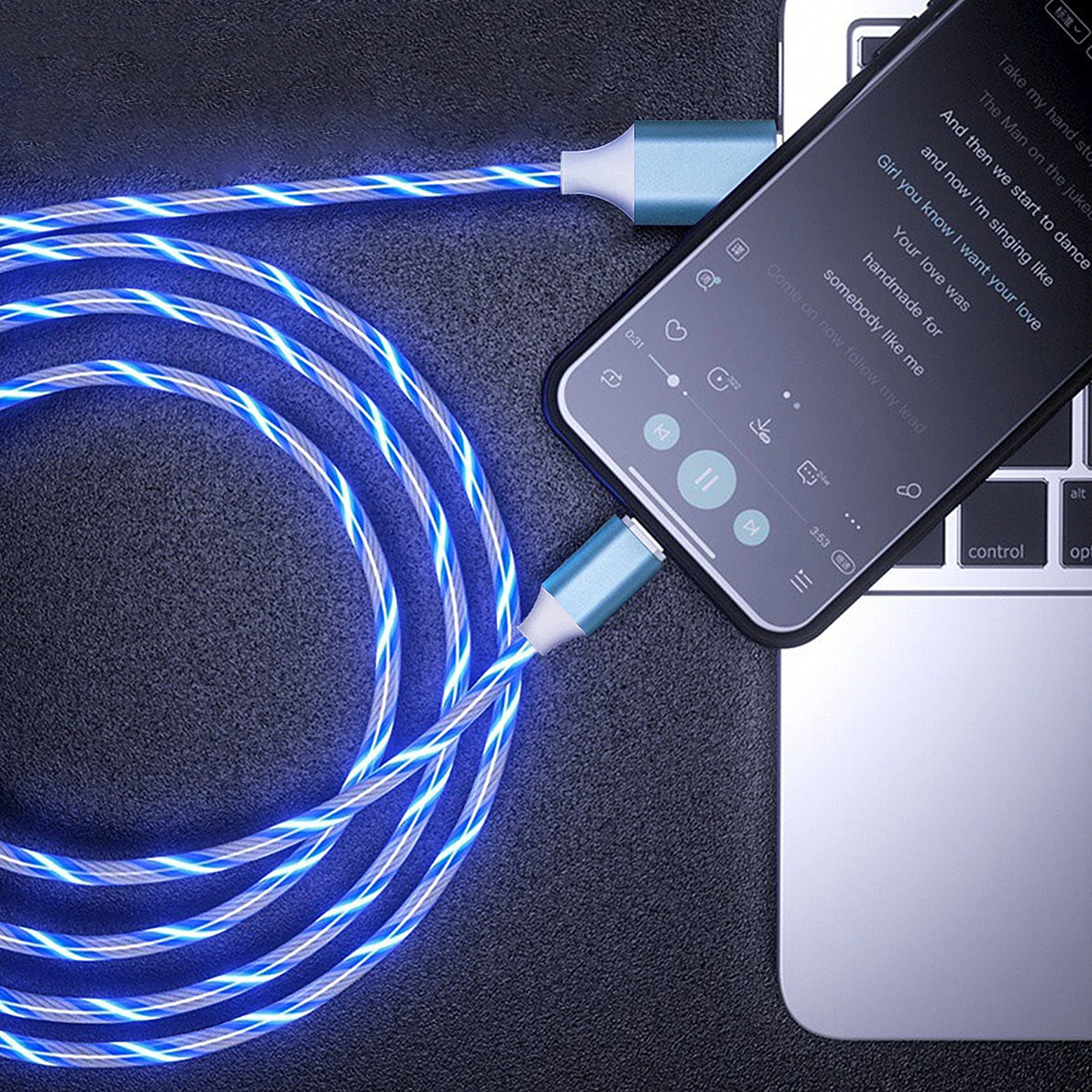 LED Light Up Apple Certified MFI Lightning Sync & Charge Cable- 3ft