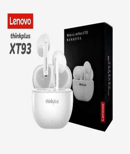 Lenovo Bluetooth 5.2 Headphones Wireless Earphones, Touch Control with Dual, White