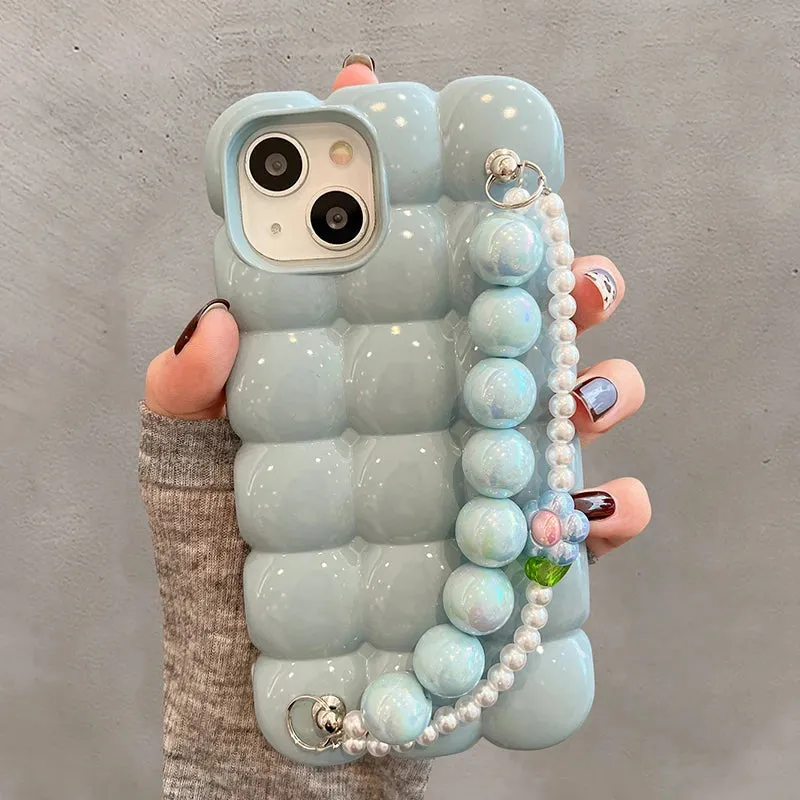 Luxury Pearl Chain Case for iPhone 16 15 14 13 12 Pro Max