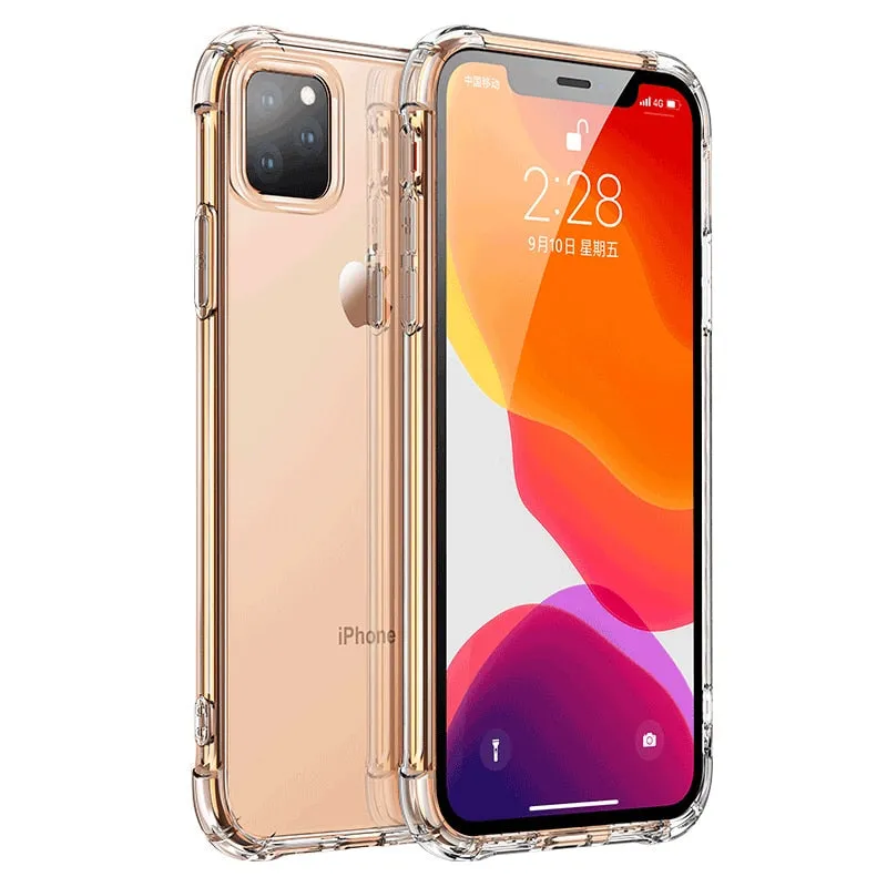 Luxury Shockproof Silicone Phone Case For iPhone 7 8 6 6S Plus X XS Max iphone 11 pro Max Cases Transparent Protection Back Cove