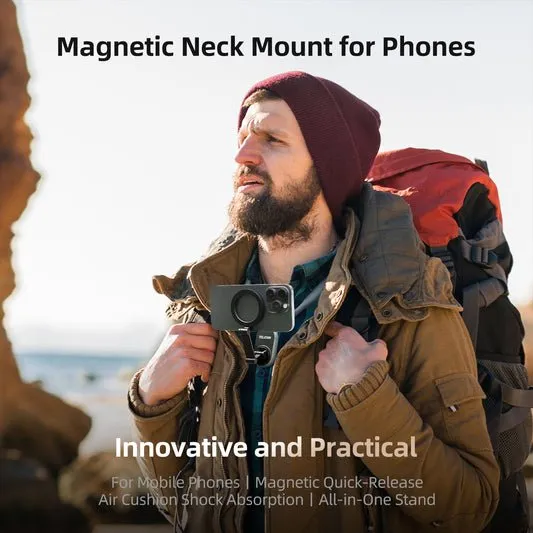 Magnetic Neck Mount for Phones - Hands-Free Neck Phone Holder, POV/Vlog Selfie Mount