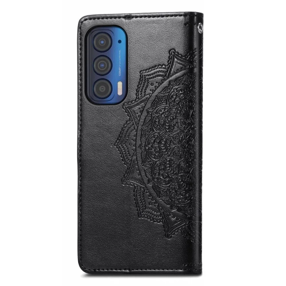 Mandala Motorola Edge (2021) Flip case - Black