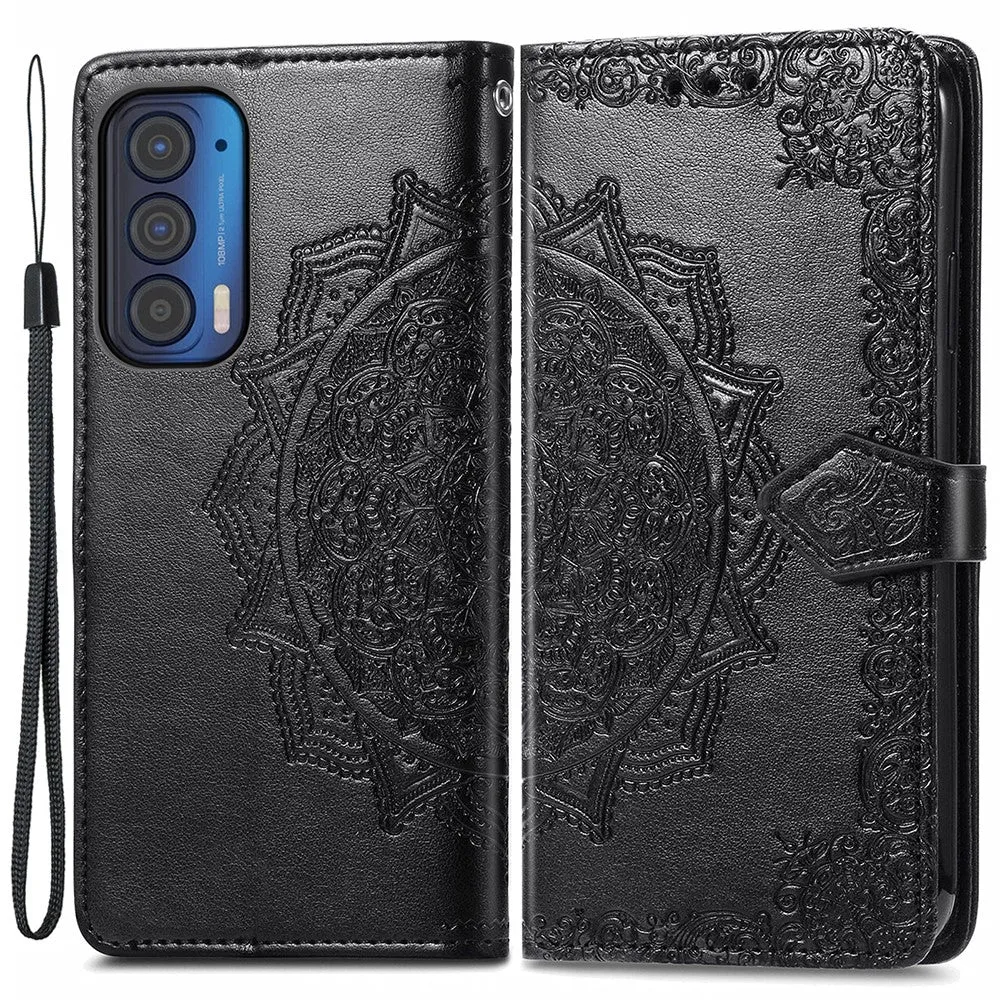 Mandala Motorola Edge (2021) Flip case - Black