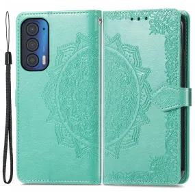 Mandala Motorola Edge (2021) Flip case - Green