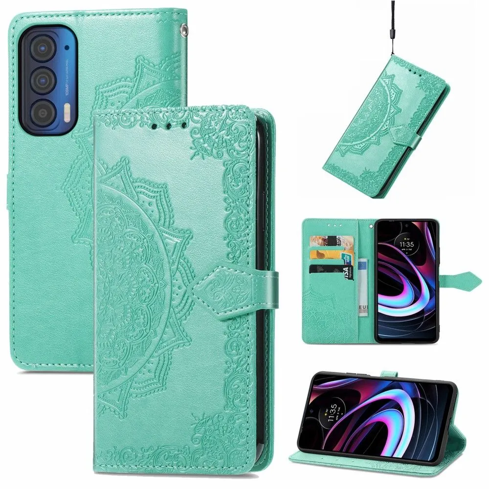 Mandala Motorola Edge (2021) Flip case - Green