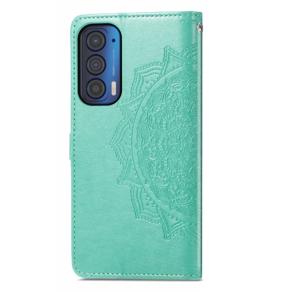 Mandala Motorola Edge (2021) Flip case - Green