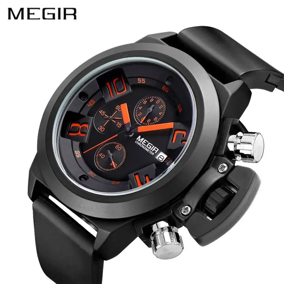 Megir men’s casual quartz watch: waterproof military sport