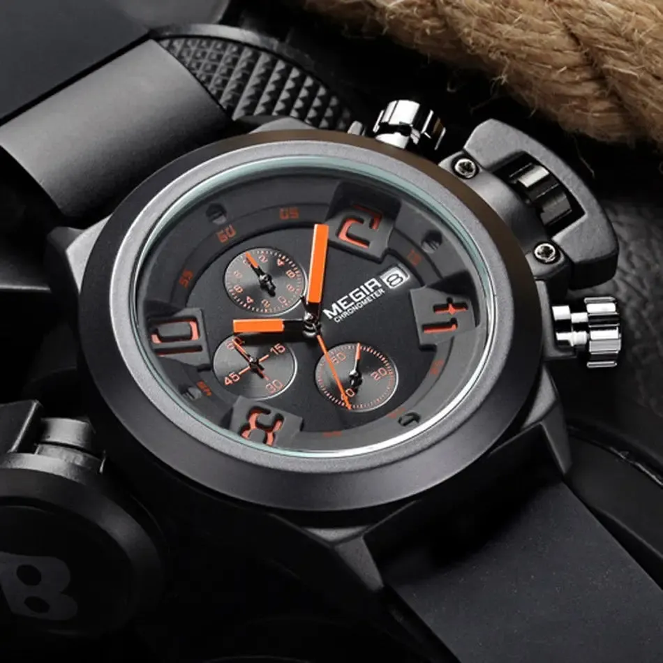 Megir men’s casual quartz watch: waterproof military sport