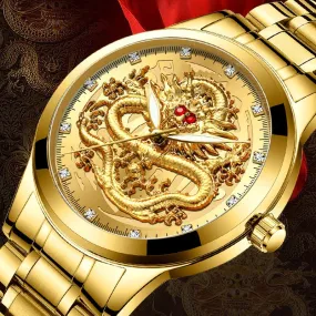 Men Watch Golden  Luxury Waterproof Full Steel Quartz