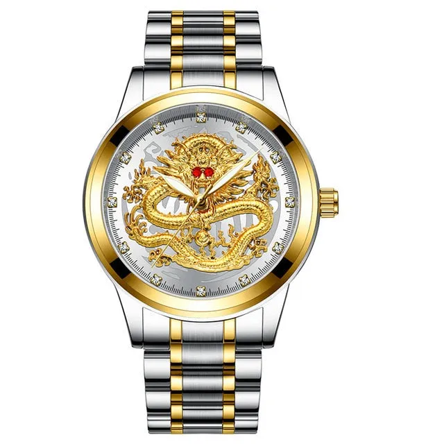 Men Watch Golden  Luxury Waterproof Full Steel Quartz