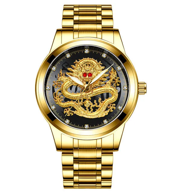 Men Watch Golden  Luxury Waterproof Full Steel Quartz