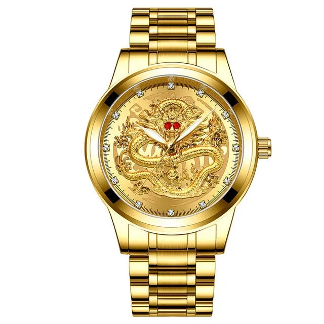 Men Watch Golden  Luxury Waterproof Full Steel Quartz