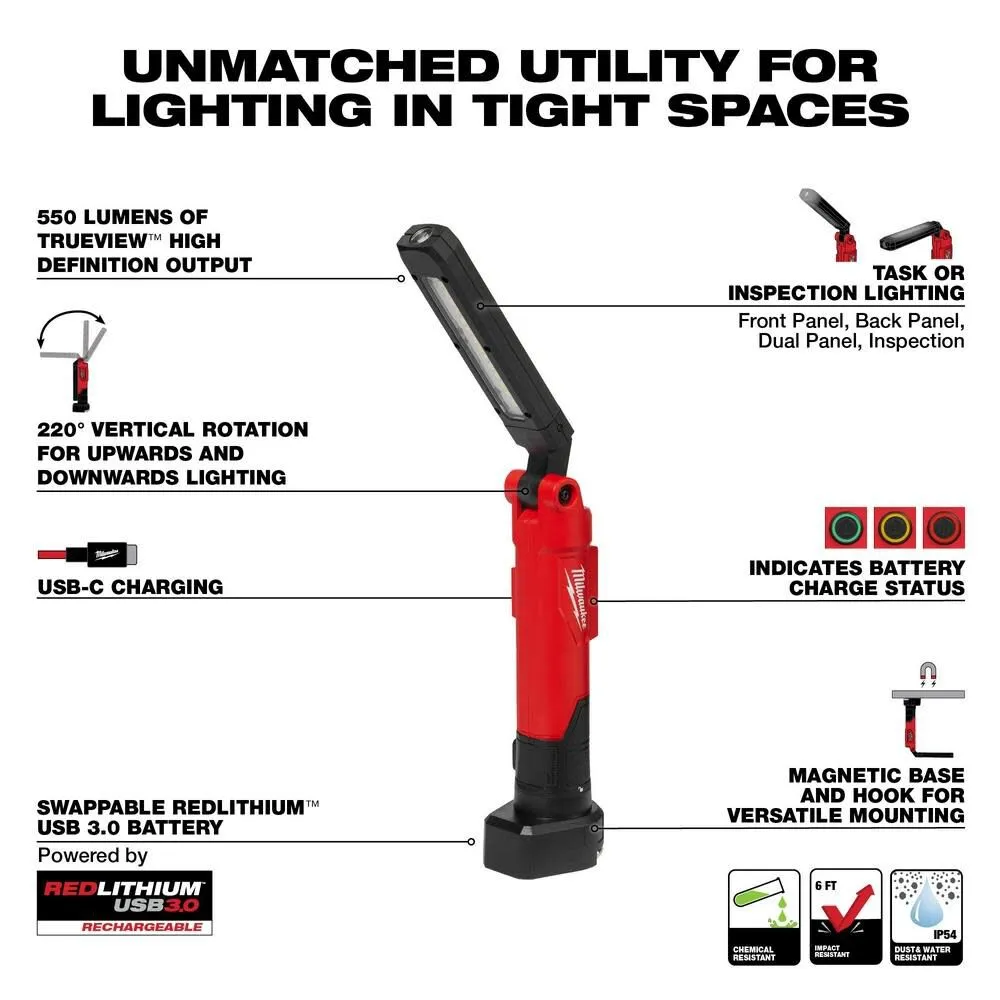 Milwaukee 2128-21 REDLITHIUM USB Stick Light with Magnet