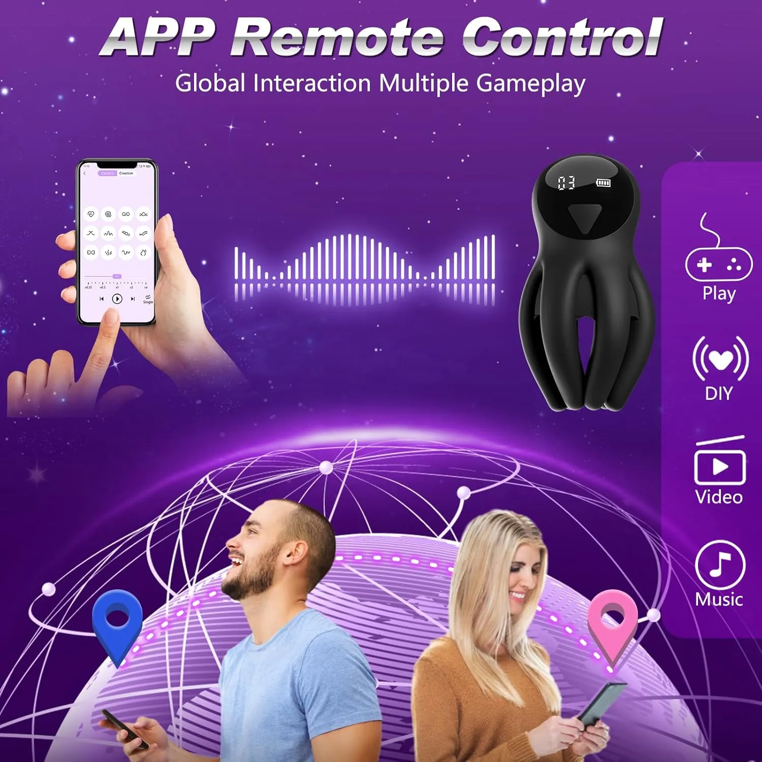 Octopus Glans Stroker with APP Control 10 Vibration for Penis Training Prolong Endurance