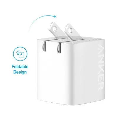 Open Box Anker 2 Port 33W Wall Charger with 6' USB-C to USB-C Cable - White