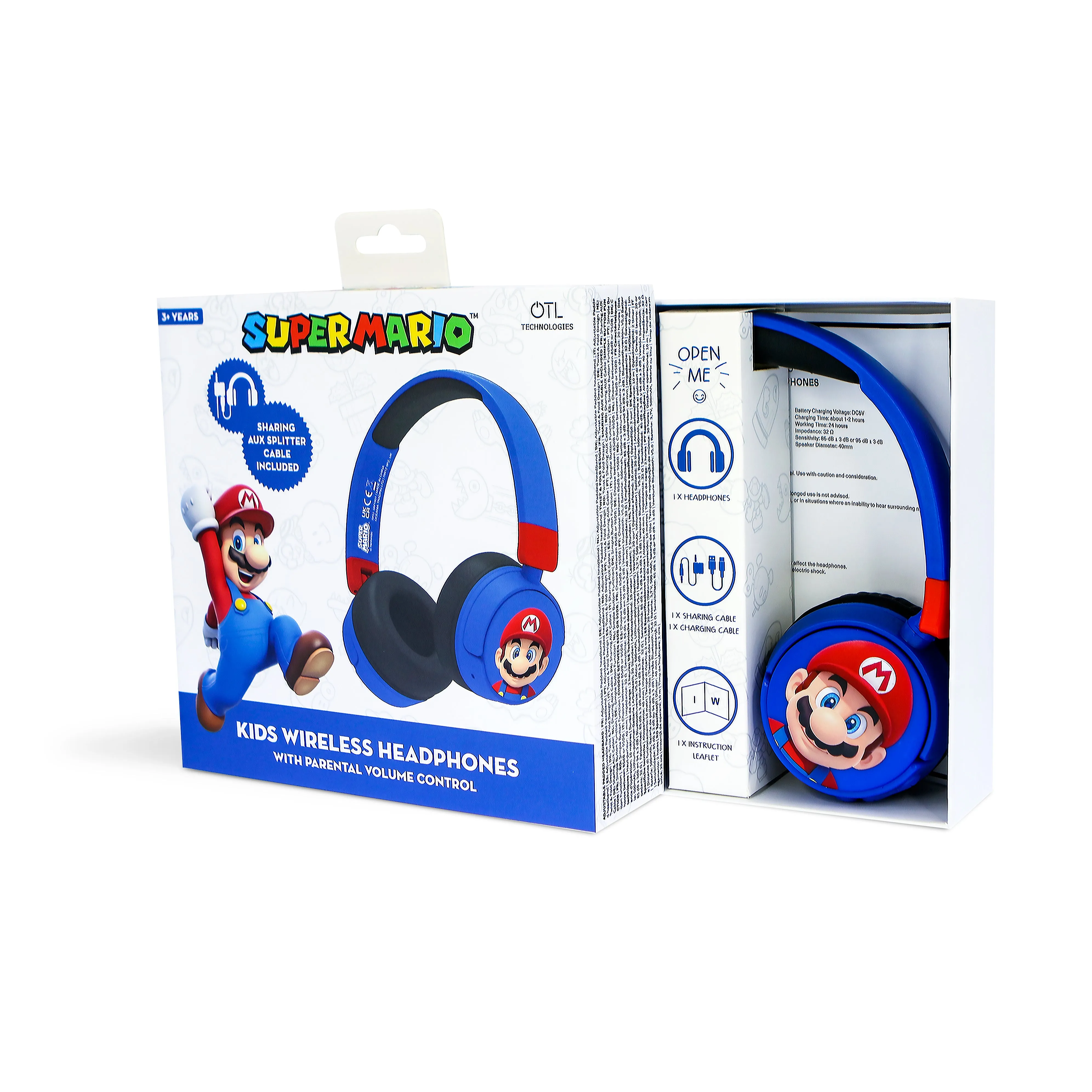 OTL Super Mario Kids Over-Ear Wireless Headphone - Blue | SM1001