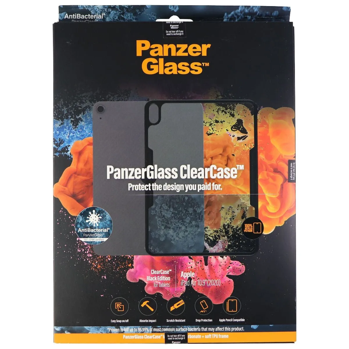 PanzerGlass ClearCase Series Case for Apple iPad 10.9-in (2020) - Black