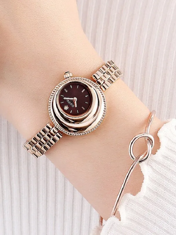 Personality Dial Stainless Steel Strap Women's Watch