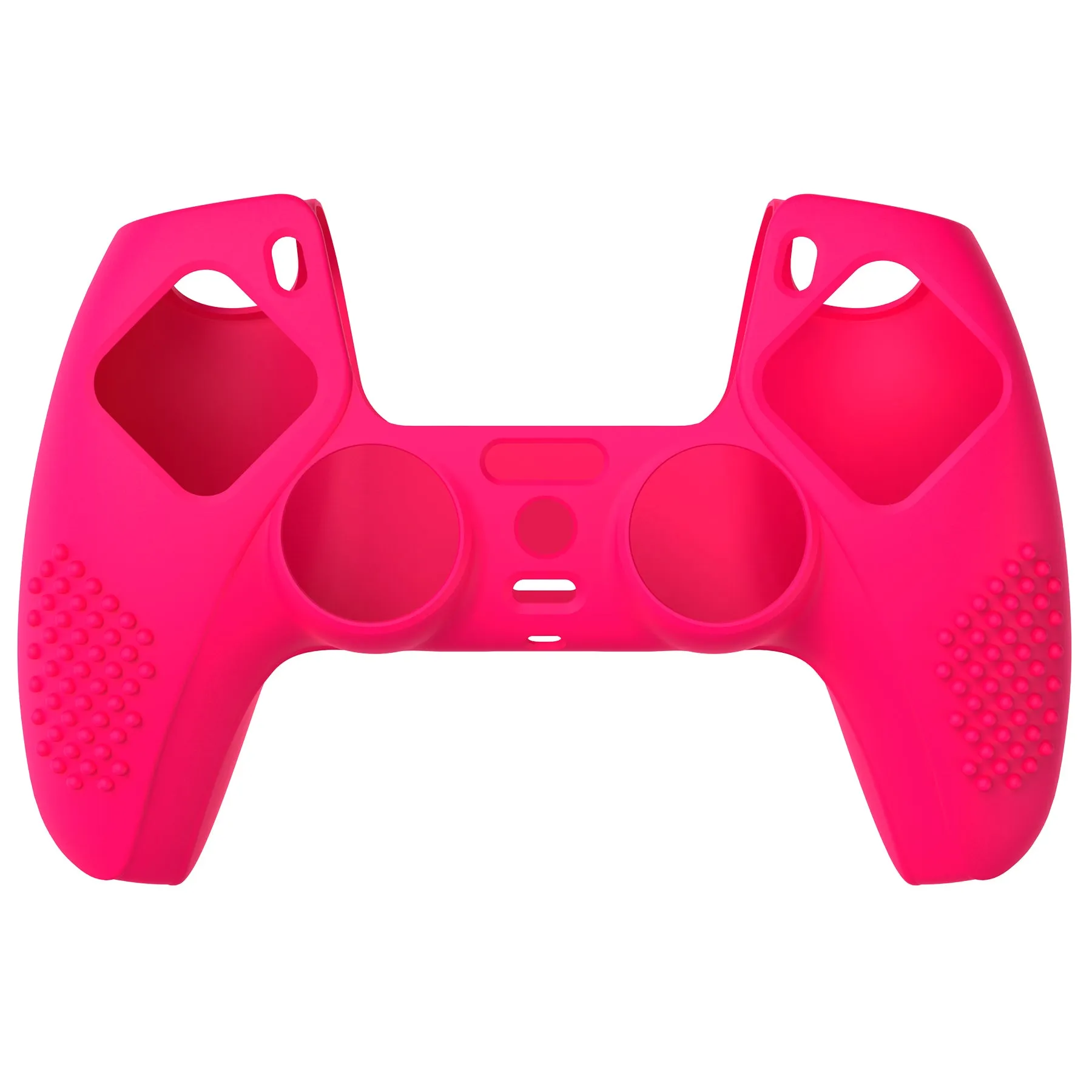 PlayVital 3D Studded Bright Pink Ergonomic Soft Controller Silicone Case Grips for PS5, Rubber Protector Skins with 6 Black Thumbstick Caps for PS5 Controller - TDPF025