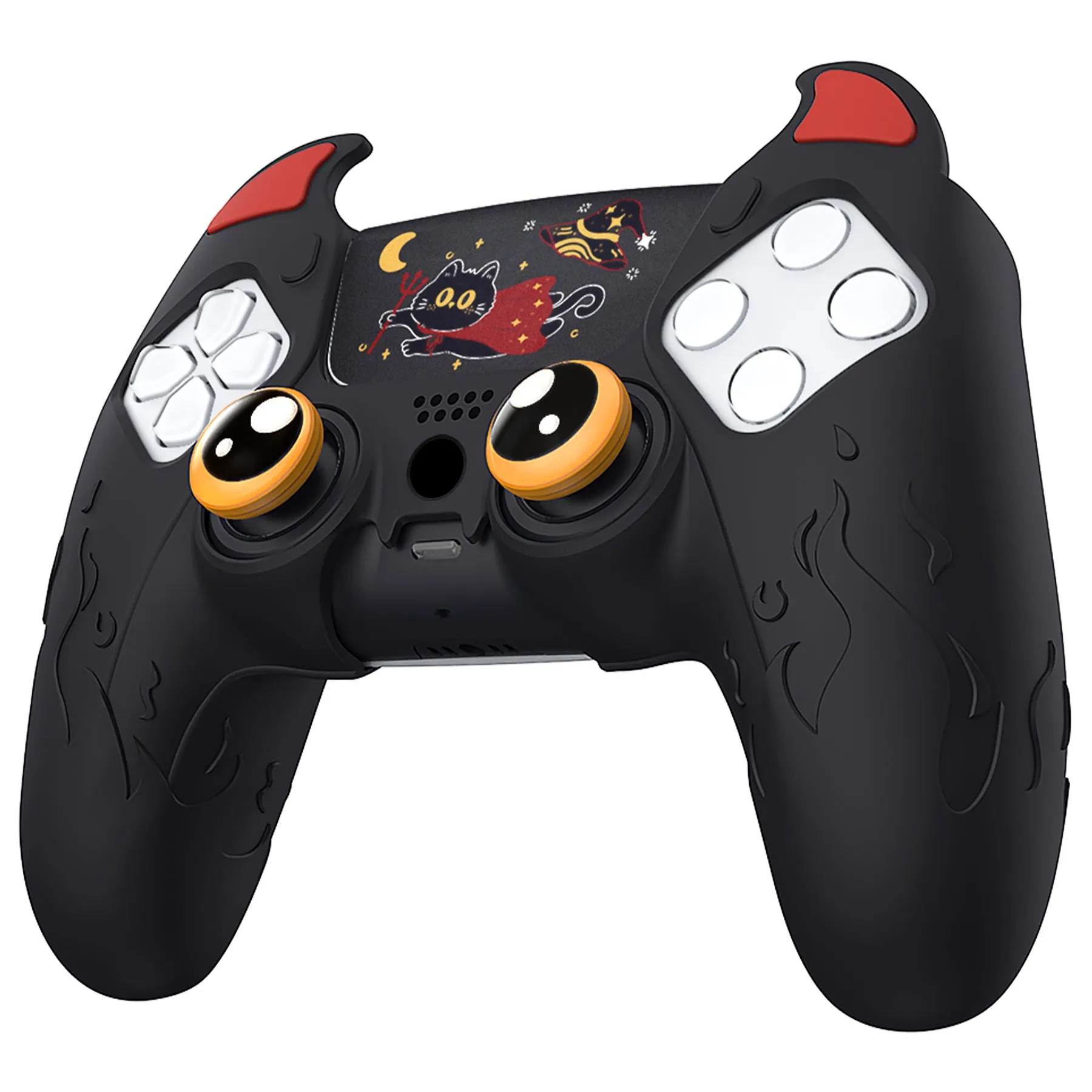 PlayVital Cute Demon Controller Silicone Case Compatible With PS5 Controller - Black - DEPFP001