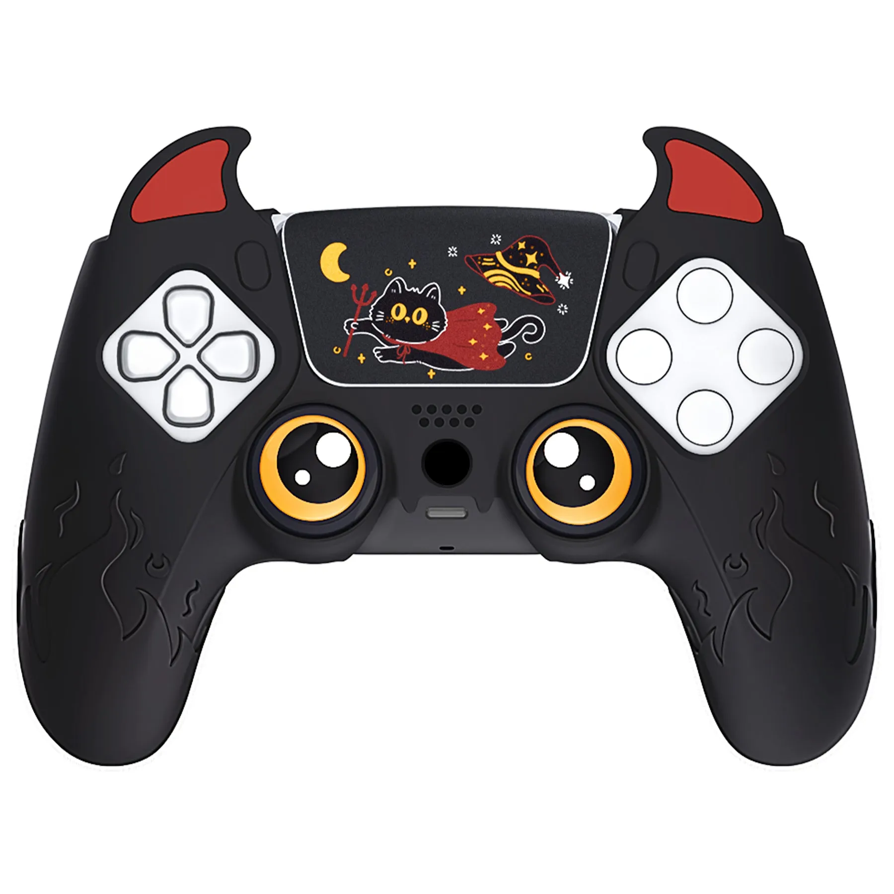 PlayVital Cute Demon Controller Silicone Case Compatible With PS5 Controller - Black - DEPFP001