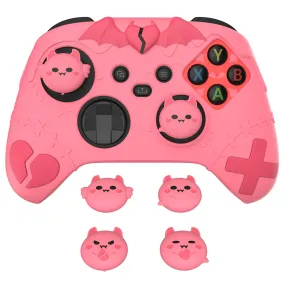 PlayVital Gothic Imp Series Cute Silicone Skin for Xbox Series X/S Controller, Anti-Slip Grip Silicone Cover, Protective Silicone Case for Xbox Core Controller with Thumb Grips - Peach Pink - ZEEX3P004