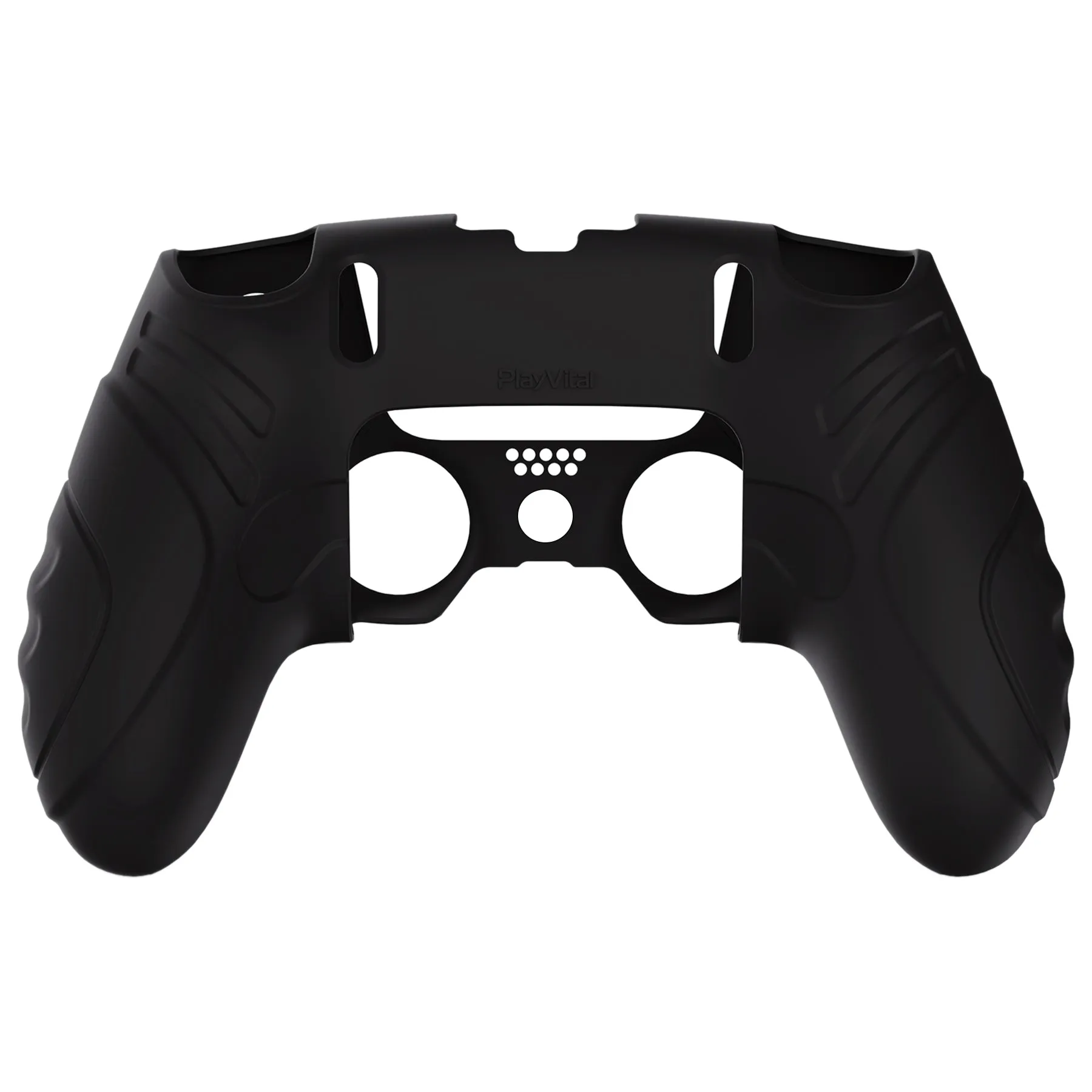 PlayVital Guardian Edition Anti-Slip Ergonomic Silicone Cover Case for ps5 Edge Controller, Soft Rubber Protector Skin for ps5 Edge Wireless Controller with Thumb Grip Caps - Black - EHPFP001