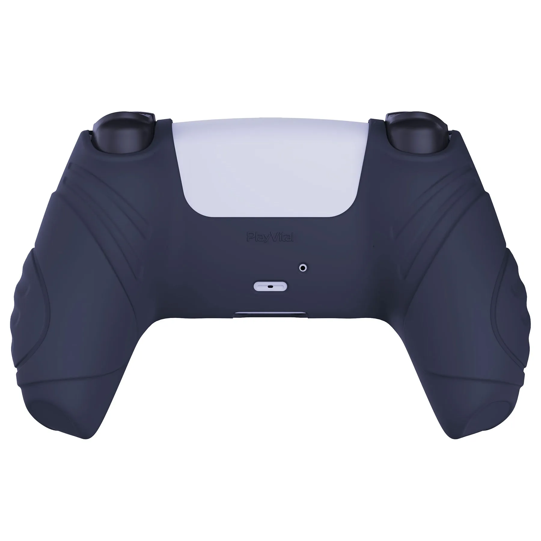 PlayVital Guardian Edition Midnight Blue Ergonomic Soft Anti-slip Controller Silicone Case Cover, Rubber Protector Skins with Black Joystick Caps for PS5 Controller - YHPF003