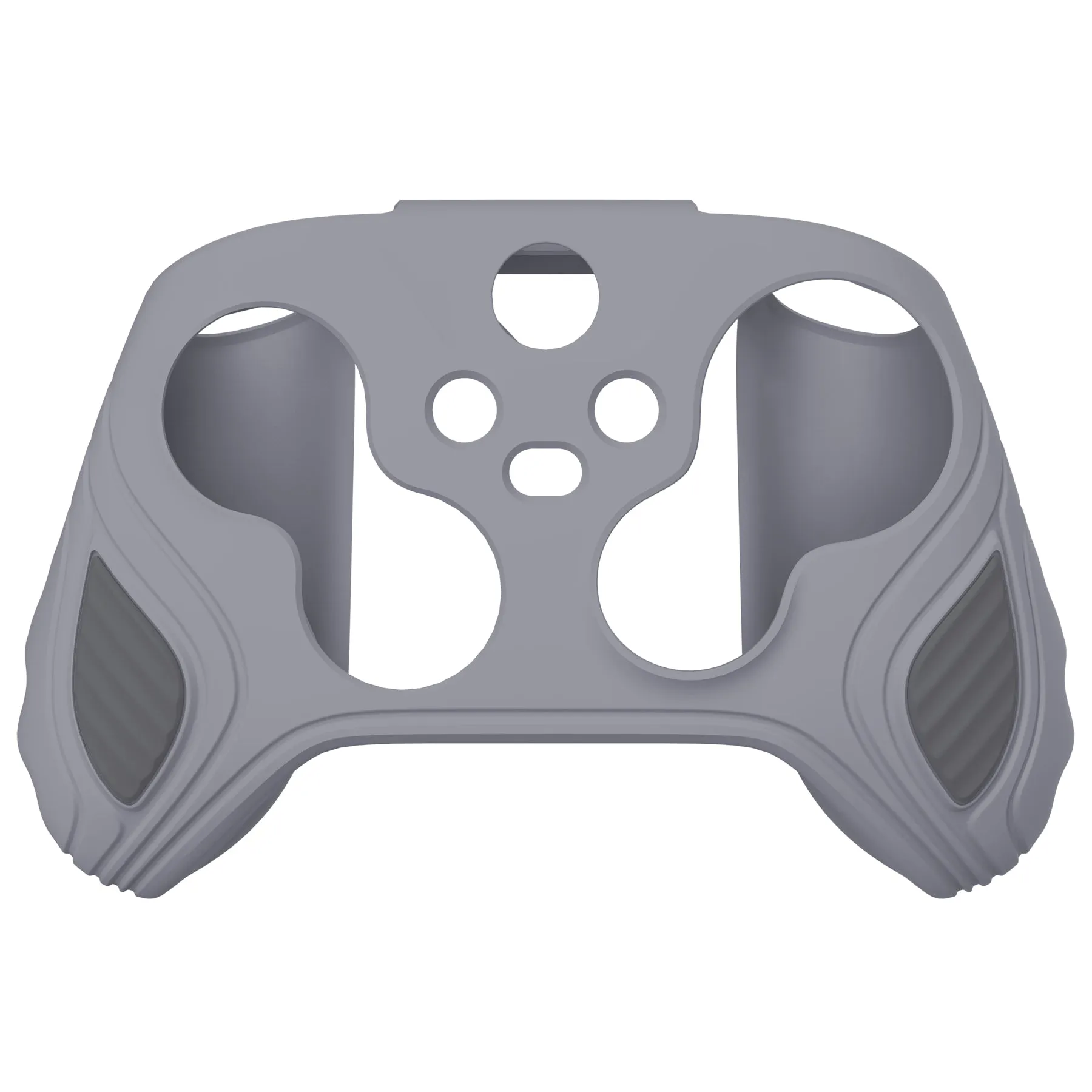 PlayVital Scorpion Edition Two-Tone Anti-Slip Silicone Case Cover for Xbox Series X/S Controller, Soft Rubber Case for Xbox Core Controller with Thumb Grip Caps - Metallic Gray & Dark Gray - SPX3006