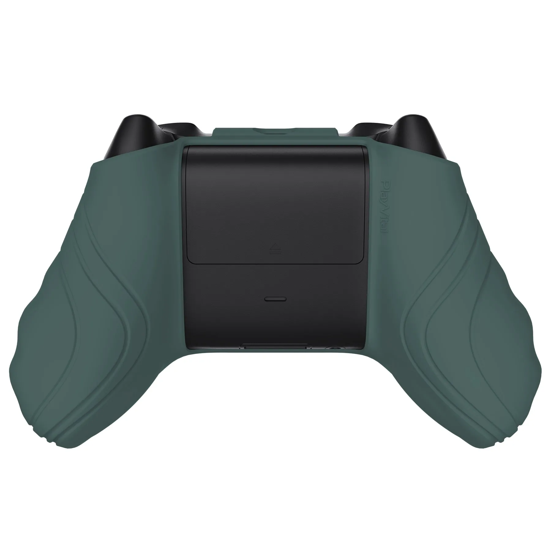 PlayVital Scorpion Edition Two-Tone Anti-Slip Silicone Case Cover for Xbox Series X/S Controller, Soft Rubber Case for Xbox Core Controller with Thumb Grip Caps - Templeton Gray & Jade Grey - SPX3009