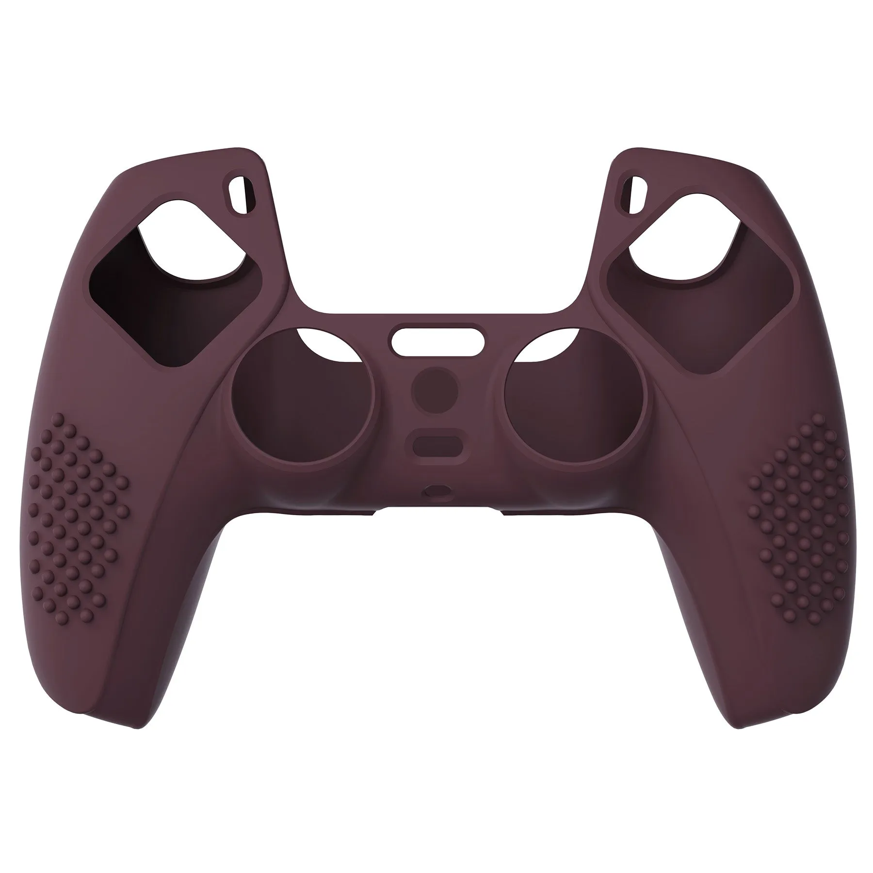 PlayVital Wine Red 3D Studded Edition Anti-slip Silicone Cover Skin for 5 Controller, Soft Rubber Case Protector for PS5 Wireless Controller with 6 Black Thumb Grip Caps - TDPF011