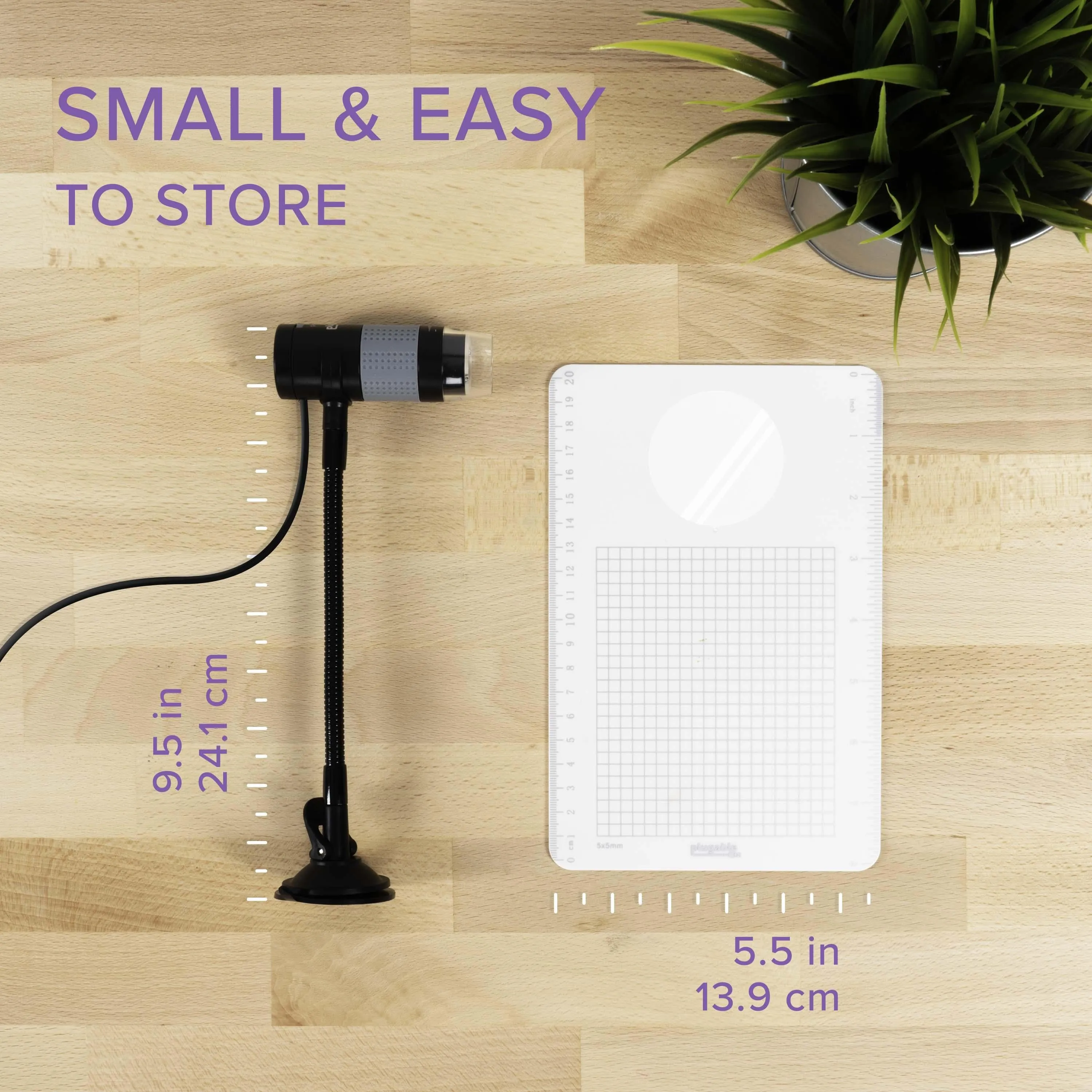 Plugable 250x Digital USB Microscope with Observation Stand