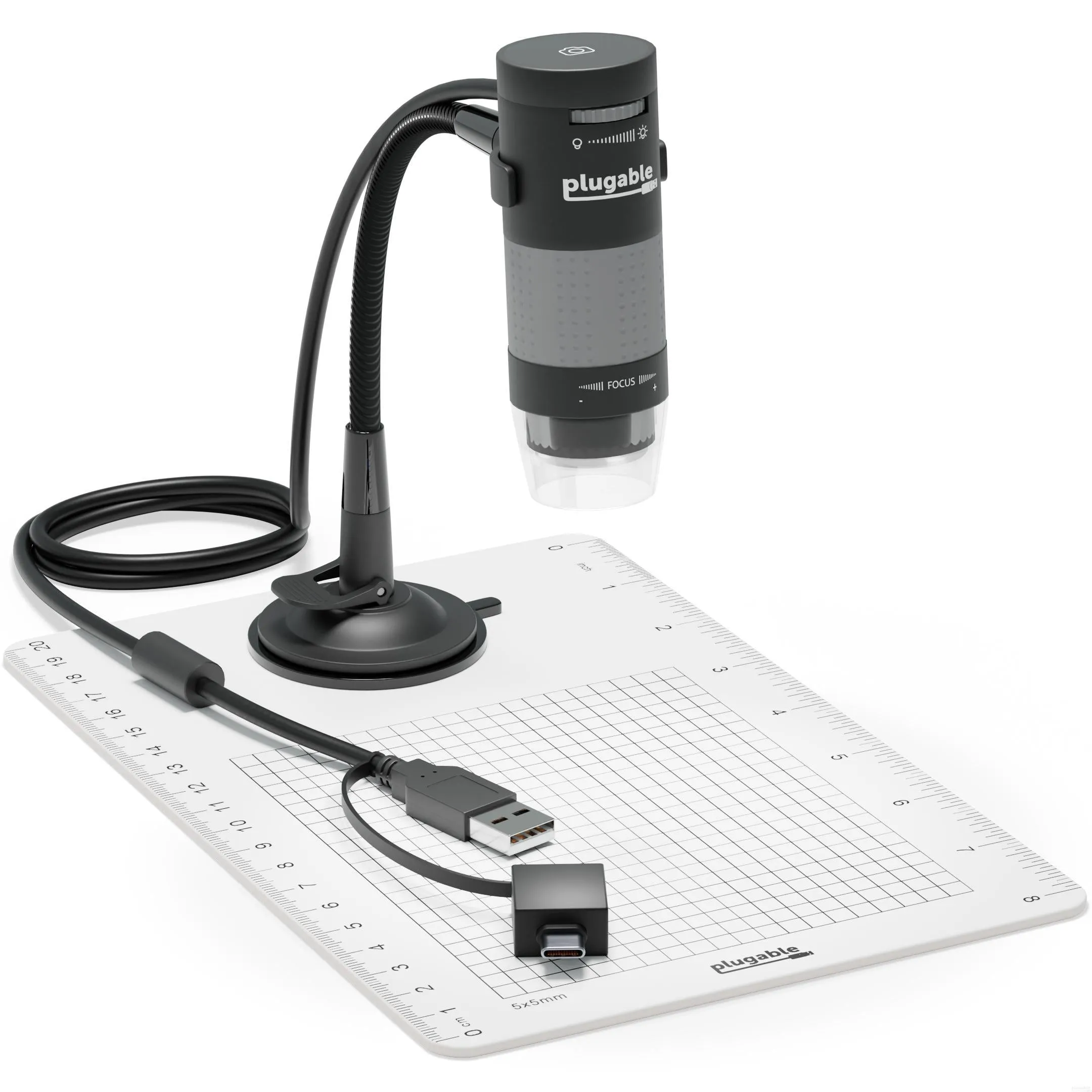 Plugable 250x Digital USB Microscope with Observation Stand