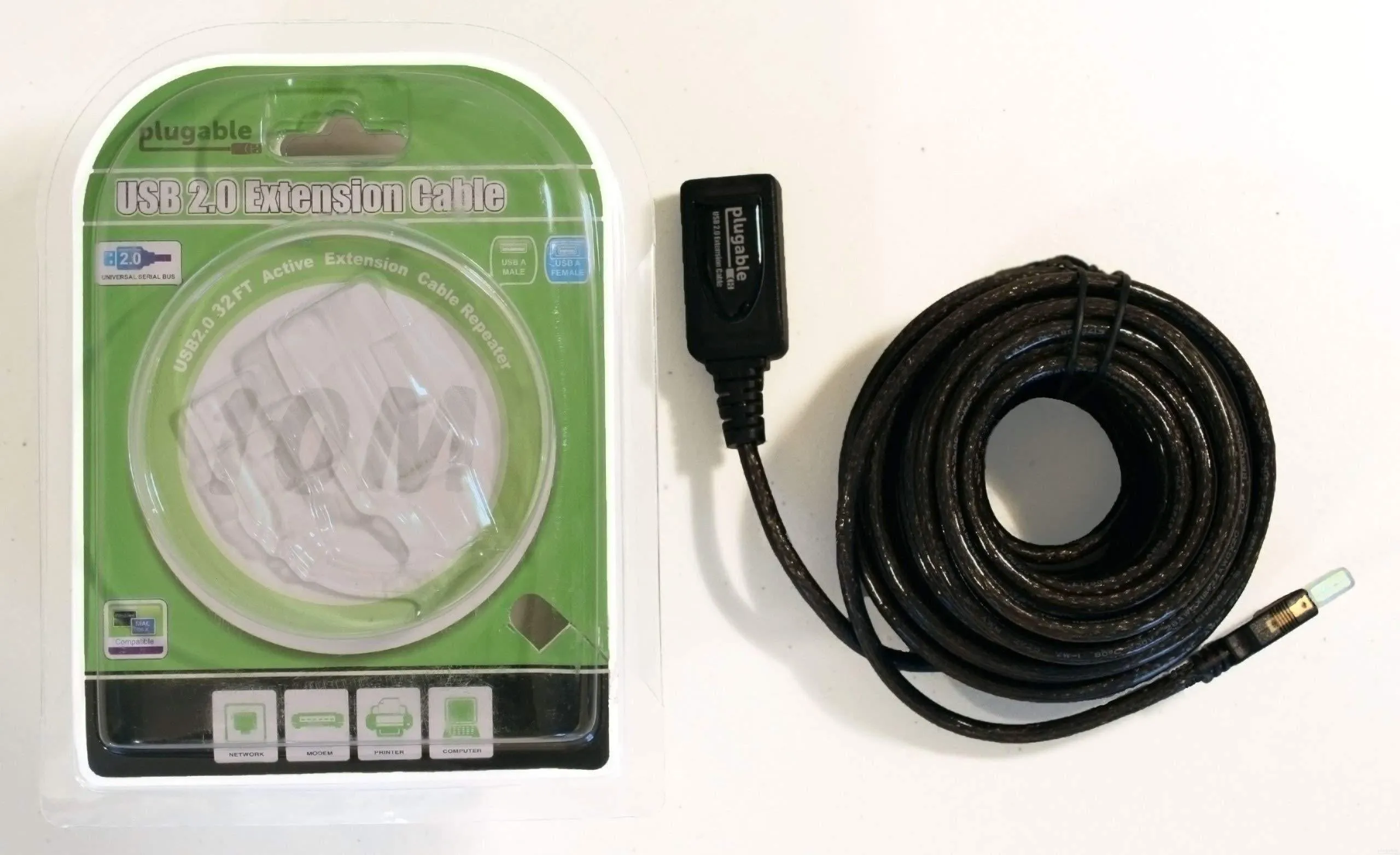 Plugable USB 2.0 Active Extension Cable (10m/32′)