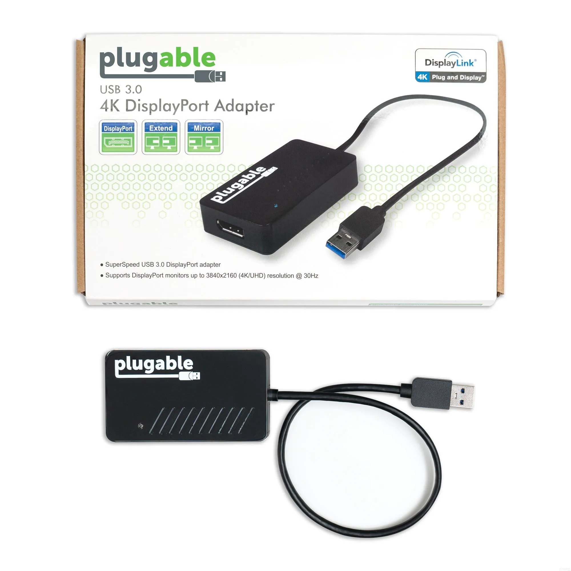 Plugable USB 3.0 4K DisplayPort Adapter for Multiple Monitors