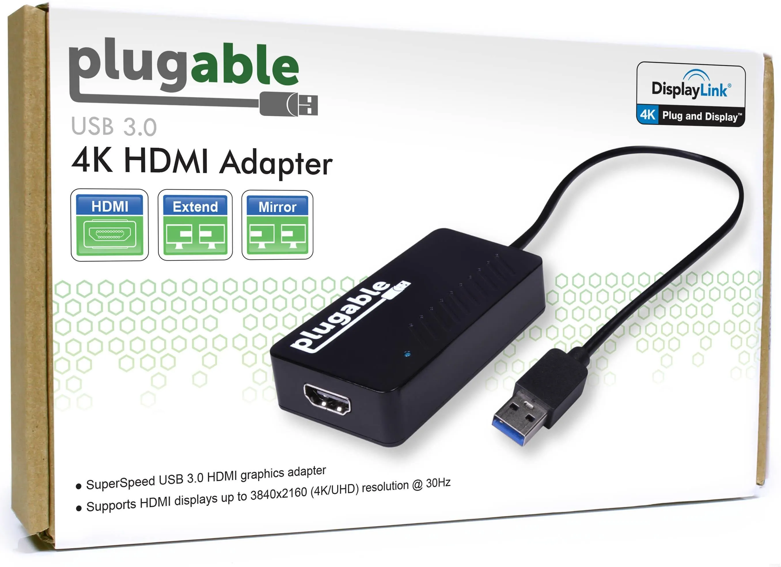 Plugable USB 3.0 4K HDMI Adapter for Multiple Monitors